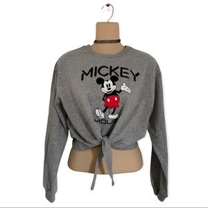 Disney Mickey Gray Crop Sweater
